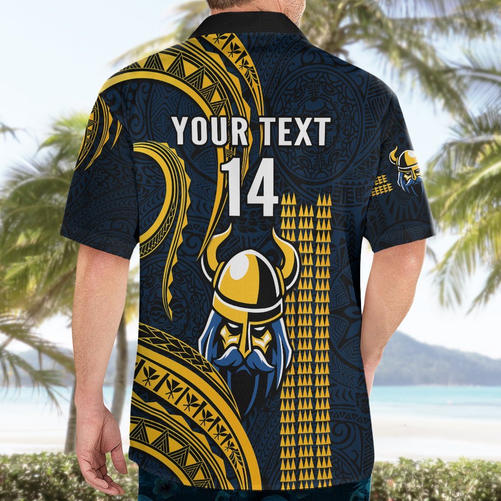 Personalised Hawaii Hilo High School Hawaiian Shirt Vikings Polynesian Kakau Pattern LT14 - Polynesian Pride