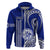 Hawaii Waiakea High School Hoodie Polynesian Kakau Pattern LT14 Zip Hoodie Blue - Polynesian Pride