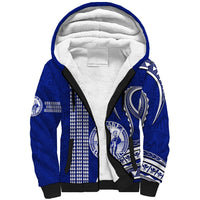 Personalised Hawaii Waiakea High School Sherpa Hoodie Polynesian Kakau Pattern LT14 Unisex Blue - Polynesian Pride