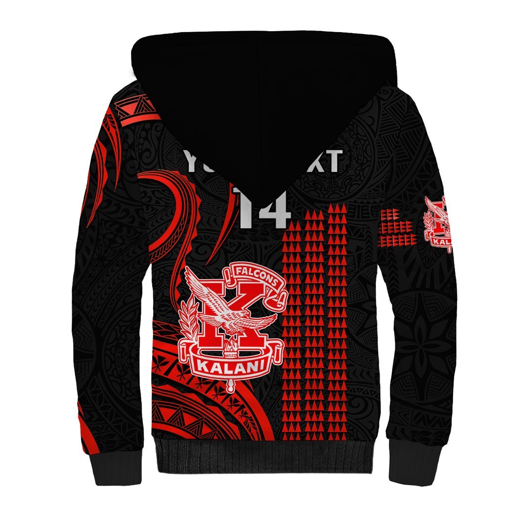 Personalised Hawaii Kalani High School Sherpa Hoodie Polynesian Kakau Pattern LT14 - Polynesian Pride