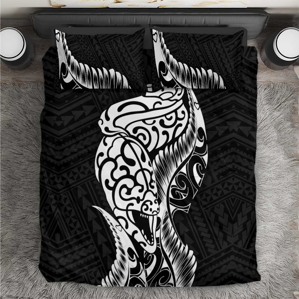 New Zealand Eel Bedding Set Tuna Aotearoa Maori Patten - Black LT14 Black - Polynesian Pride