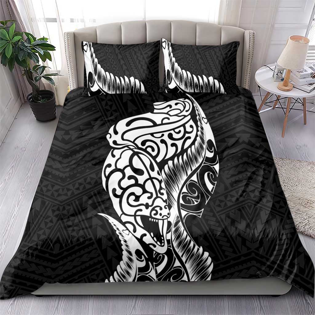New Zealand Eel Bedding Set Tuna Aotearoa Maori Patten - Black LT14 - Polynesian Pride