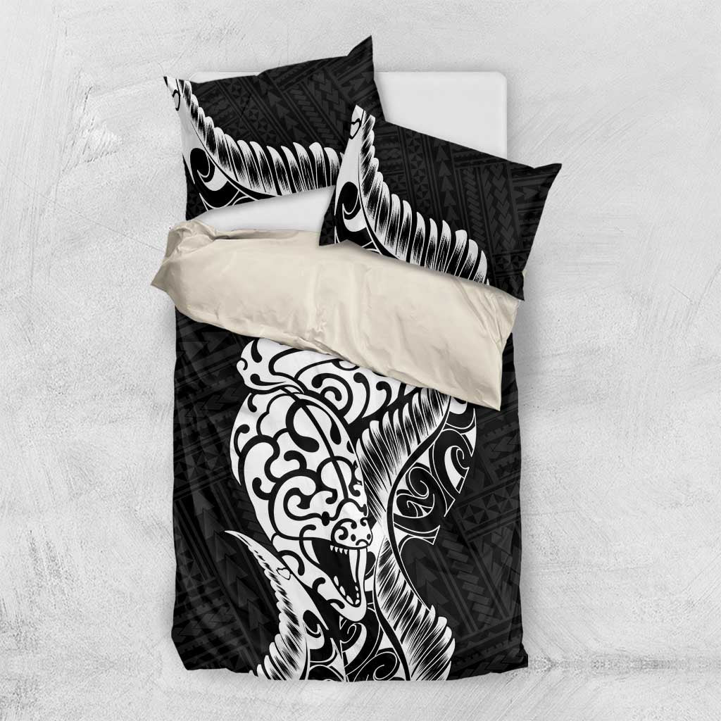 New Zealand Eel Bedding Set Tuna Aotearoa Maori Patten - Black LT14 US Twin 172cm x 218cm Black - Polynesian Pride
