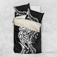 New Zealand Eel Bedding Set Tuna Aotearoa Maori Patten - Black LT14 US Twin 172cm x 218cm Black - Polynesian Pride