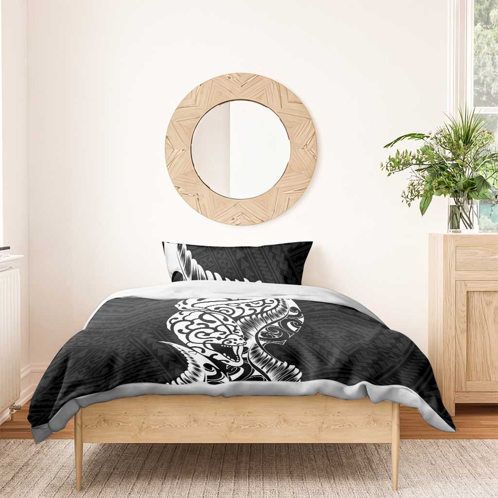 New Zealand Eel Bedding Set Tuna Aotearoa Maori Patten - Black LT14 - Polynesian Pride