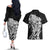 New Zealand Eel Couples Matching Off The Shoulder Long Sleeve Dress and Hawaiian Shirt Tuna Aotearoa Maori Patten - Black