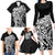 New Zealand Eel Family Matching Long Sleeve Bodycon Dress and Hawaiian Shirt Tuna Aotearoa Maori Patten - Black