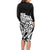 New Zealand Eel Family Matching Long Sleeve Bodycon Dress and Hawaiian Shirt Tuna Aotearoa Maori Patten - Black