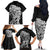 New Zealand Eel Family Matching Off The Shoulder Long Sleeve Dress and Hawaiian Shirt Tuna Aotearoa Maori Patten - Black