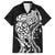 New Zealand Eel Family Matching Short Sleeve Bodycon Dress and Hawaiian Shirt Tuna Aotearoa Maori Patten - Black