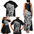 New Zealand Eel Family Matching Tank Maxi Dress and Hawaiian Shirt Tuna Aotearoa Maori Patten - Black