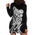 New Zealand Eel Hoodie Dress Tuna Aotearoa Maori Patten - Black