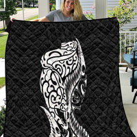 New Zealand Eel Quilt Tuna Aotearoa Maori Patten - Black LT14 Black - Polynesian Pride