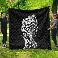 New Zealand Eel Quilt Tuna Aotearoa Maori Patten - Black LT14 - Polynesian Pride