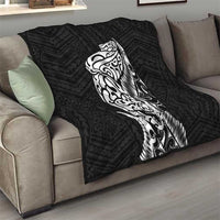 New Zealand Eel Quilt Tuna Aotearoa Maori Patten - Black LT14 - Polynesian Pride
