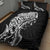 New Zealand Eel Quilt Bed Set Tuna Aotearoa Maori Patten - Black