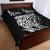 New Zealand Eel Quilt Bed Set Tuna Aotearoa Maori Patten - Black