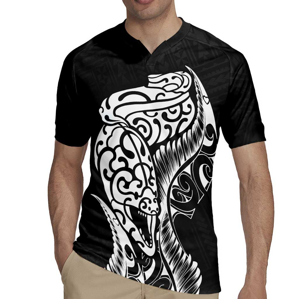 New Zealand Eel Rugby Jersey Tuna Aotearoa Maori Patten - Black LT14 - Polynesian Pride