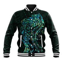 New Zealand Eel Baseball Jacket Tuna Aotearoa Maori With Paua Shell - Turquoise LT14 Unisex Turquoise - Polynesian Pride