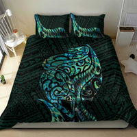 New Zealand Eel Bedding Set Tuna Aotearoa Maori With Paua Shell - Turquoise LT14 - Polynesian Pride