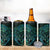 New Zealand Eel Can Cooler Tumbler Tuna Aotearoa Maori With Paua Shell - Turquoise