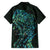 New Zealand Eel Family Matching Off Shoulder Maxi Dress and Hawaiian Shirt Tuna Aotearoa Maori With Paua Shell - Turquoise