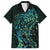 New Zealand Eel Family Matching Summer Maxi Dress and Hawaiian Shirt Tuna Aotearoa Maori With Paua Shell - Turquoise