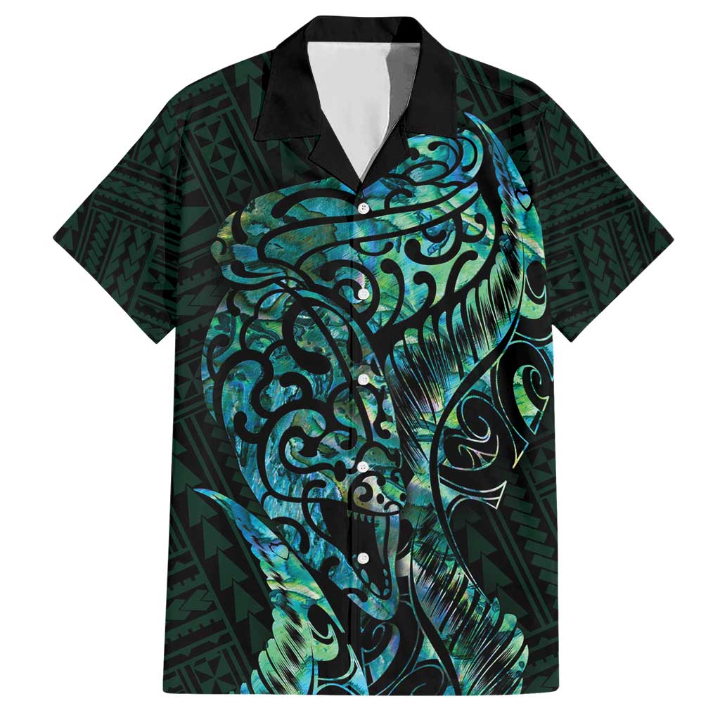 New Zealand Eel Hawaiian Shirt Tuna Aotearoa Maori With Paua Shell - Turquoise LT14 Turquoise - Polynesian Pride