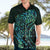 New Zealand Eel Hawaiian Shirt Tuna Aotearoa Maori With Paua Shell - Turquoise