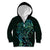 New Zealand Eel Kid Hoodie Tuna Aotearoa Maori With Paua Shell - Turquoise