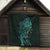 New Zealand Eel Quilt Tuna Aotearoa Maori With Paua Shell - Turquoise