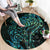 New Zealand Eel Round Carpet Tuna Aotearoa Maori With Paua Shell - Turquoise