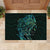 New Zealand Eel Rubber Doormat Tuna Aotearoa Maori With Paua Shell - Turquoise