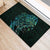 New Zealand Eel Rubber Doormat Tuna Aotearoa Maori With Paua Shell - Turquoise