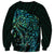 New Zealand Eel Sweatshirt Tuna Aotearoa Maori With Paua Shell - Turquoise