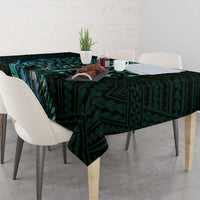 New Zealand Eel Tablecloth Tuna Aotearoa Maori With Paua Shell - Turquoise LT14 - Polynesian Pride