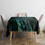 New Zealand Eel Tablecloth Tuna Aotearoa Maori With Paua Shell - Turquoise