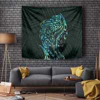 New Zealand Eel Tapestry Tuna Aotearoa Maori With Paua Shell - Turquoise LT14 - Polynesian Pride