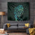 New Zealand Eel Tapestry Tuna Aotearoa Maori With Paua Shell - Turquoise