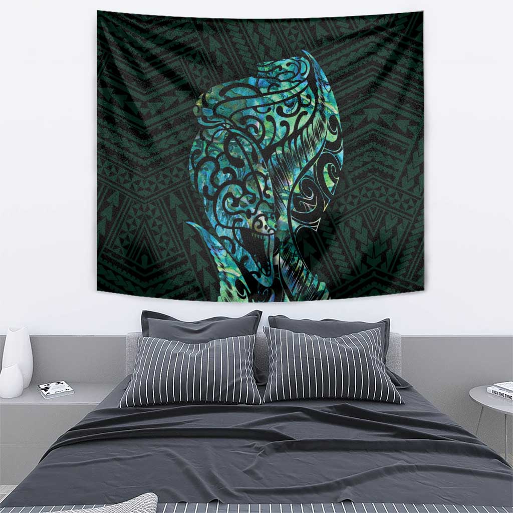 New Zealand Eel Tapestry Tuna Aotearoa Maori With Paua Shell - Turquoise LT14 - Polynesian Pride