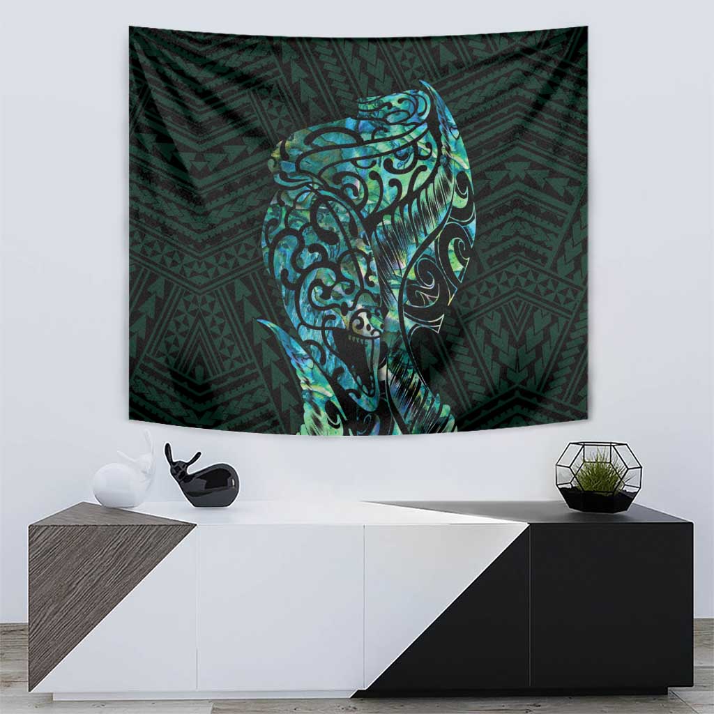 New Zealand Eel Tapestry Tuna Aotearoa Maori With Paua Shell - Turquoise LT14 - Polynesian Pride