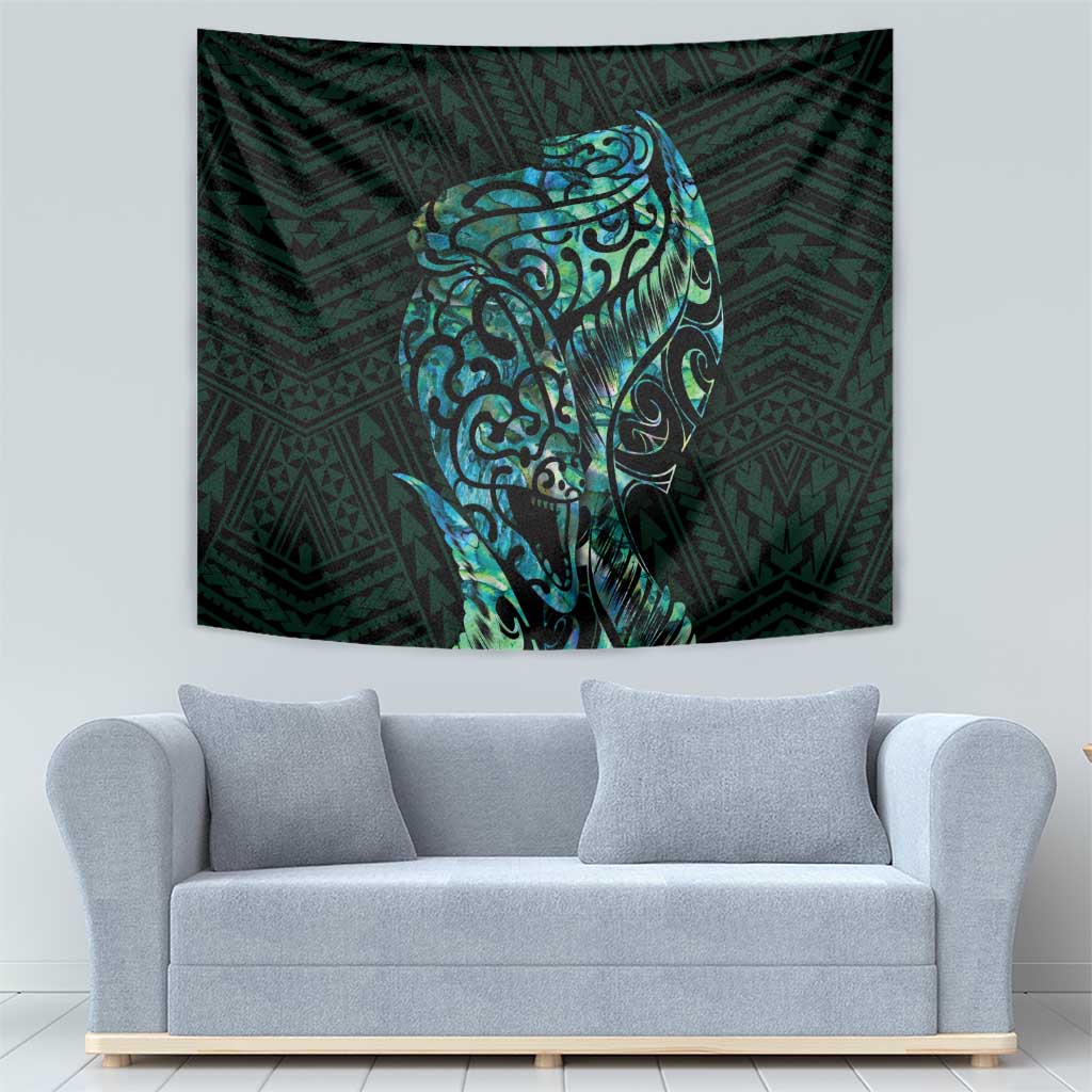 New Zealand Eel Tapestry Tuna Aotearoa Maori With Paua Shell - Turquoise LT14 - Polynesian Pride