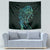 New Zealand Eel Tapestry Tuna Aotearoa Maori With Paua Shell - Turquoise