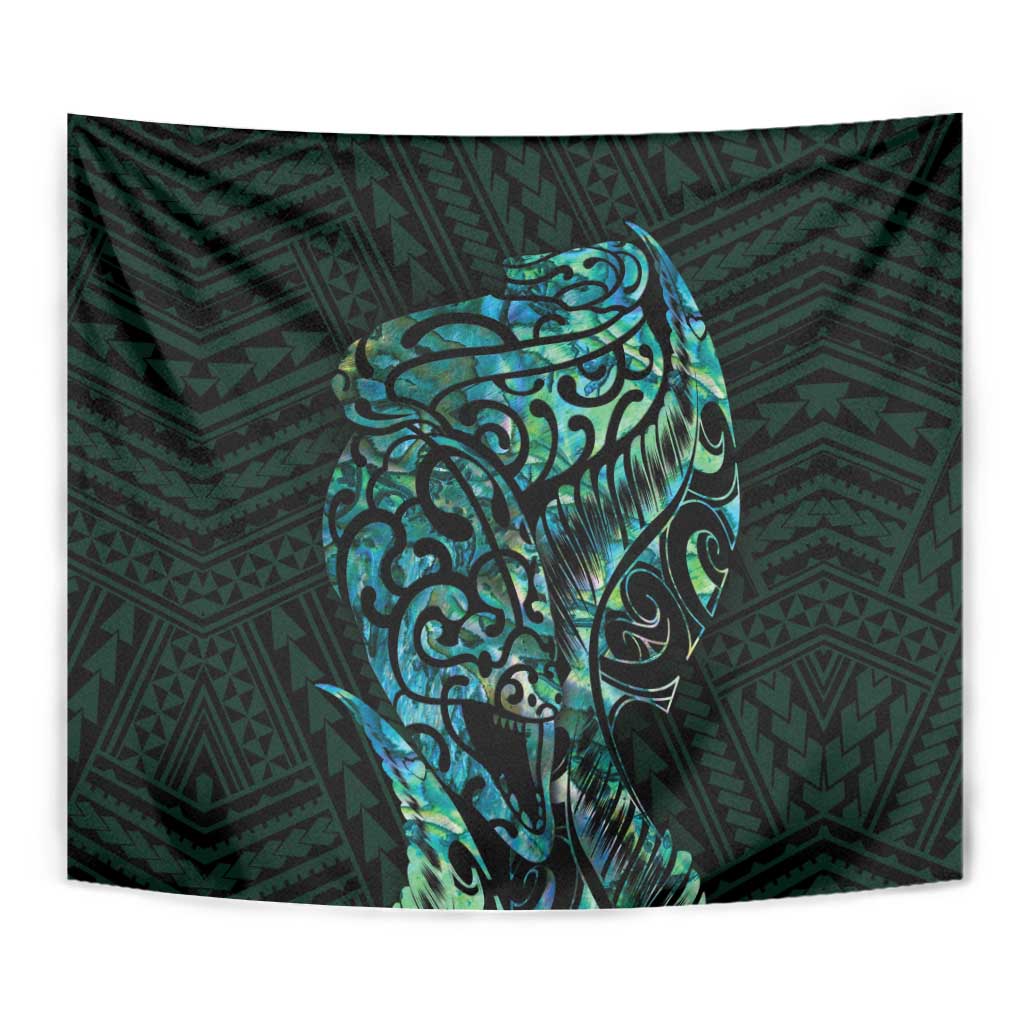 New Zealand Eel Tapestry Tuna Aotearoa Maori With Paua Shell - Turquoise LT14 - Polynesian Pride