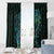 New Zealand Eel Window Curtain Tuna Aotearoa Maori With Paua Shell - Turquoise