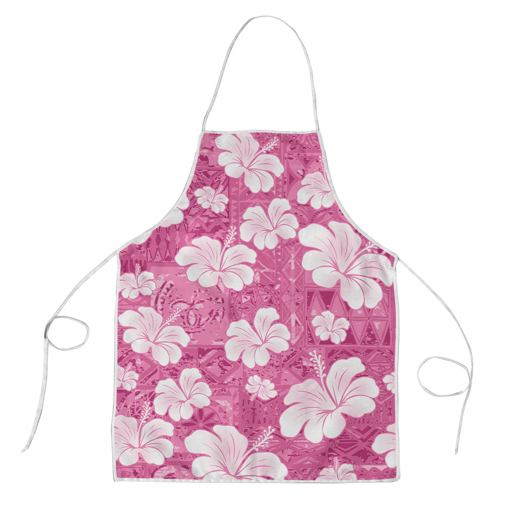 Pink Bula Fiji Masi Hibiscus Seamless Apron LT14 Pink - Polynesian Pride