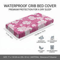 Pink Bula Fiji Masi Hibiscus Seamless Baby Bed Cover LT14 - Polynesian Pride