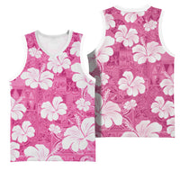 Pink Bula Fiji Masi Hibiscus Seamless Basketball Jersey