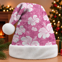 Pink Bula Fiji Masi Hibiscus Seamless Christmas Santa Hat LT14