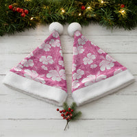 Pink Bula Fiji Masi Hibiscus Seamless Christmas Santa Hat LT14